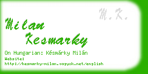 milan kesmarky business card